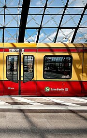 S-Bahn train stopped at station