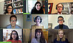 A 3x3 grid of video snapshots of smiling Open Week presenters